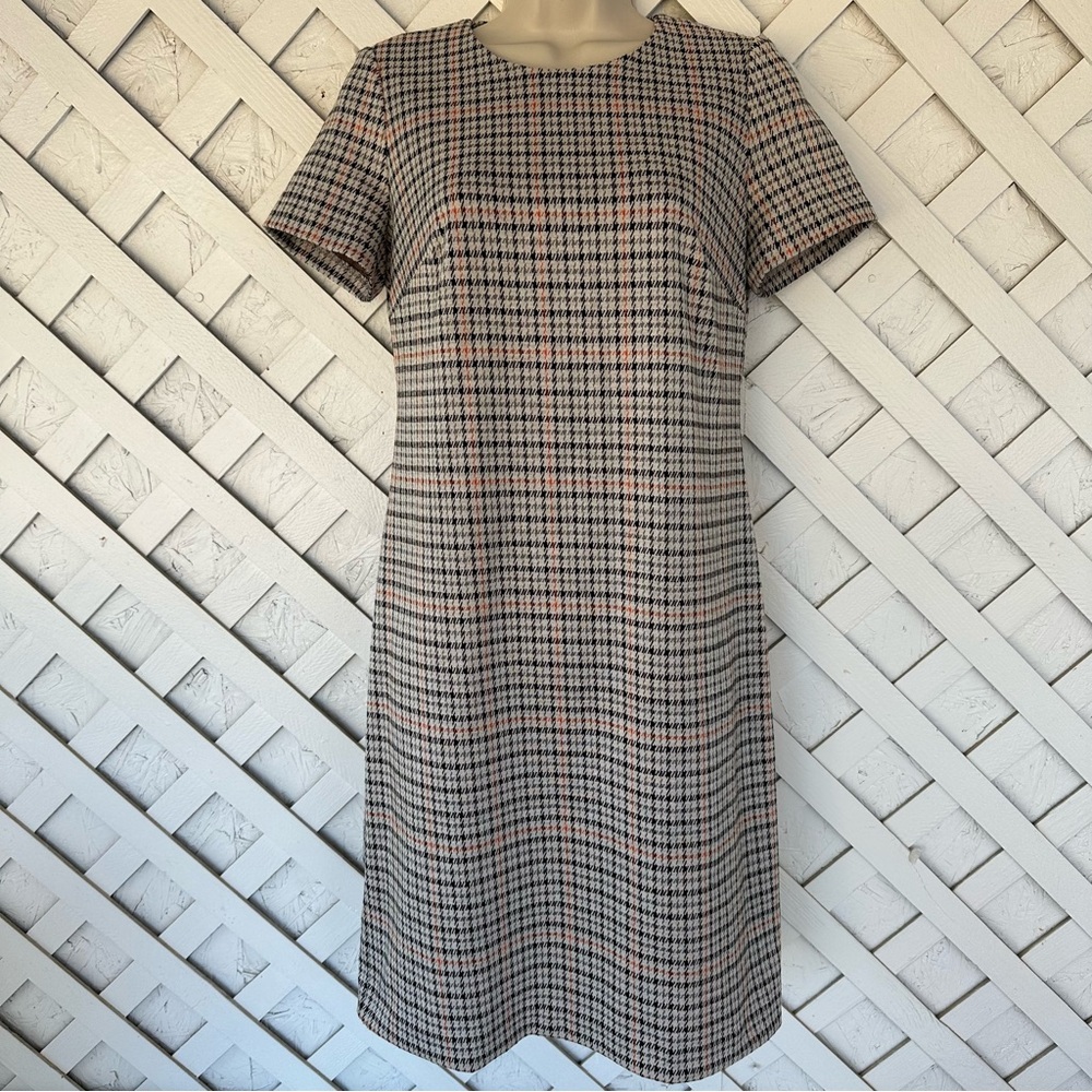 Calvin Klein knit houndstooth checkered dress size 4 fitted
